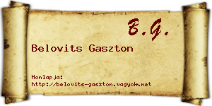 Belovits Gaszton névjegykártya